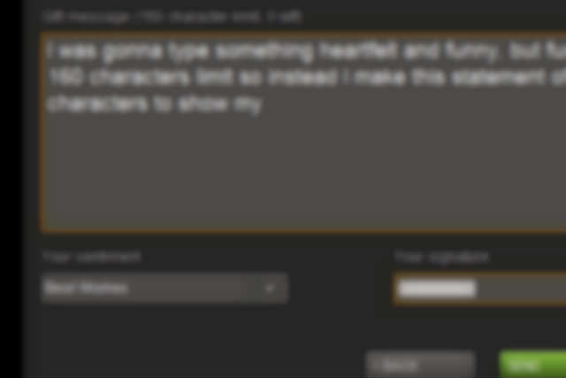 Steam text entry